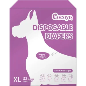 Cocoyo Disposable Female Dog Diapers W/ Leak-Proof Protection & Wellness Indicator, X-Large- 32 Ct