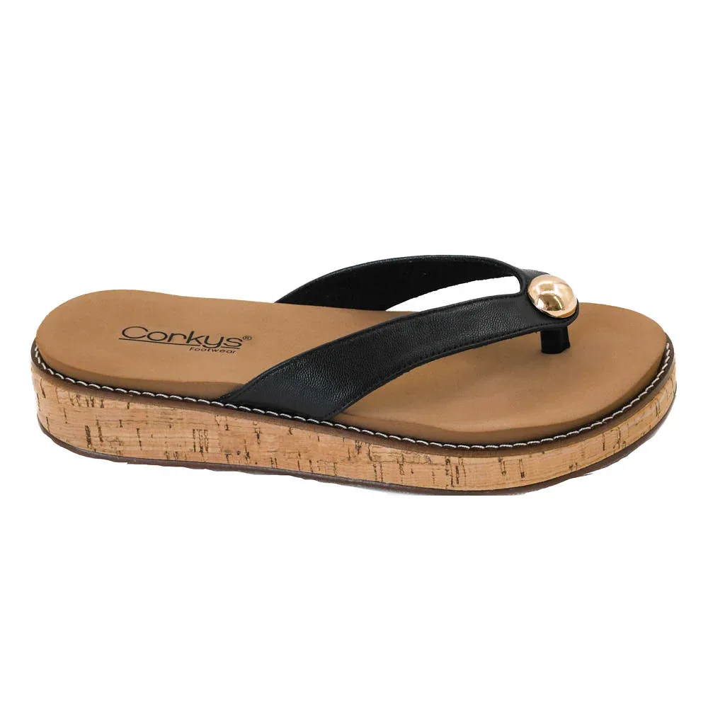 Corkys Footwear Women's Black Off The Deep End Wedge Sandal