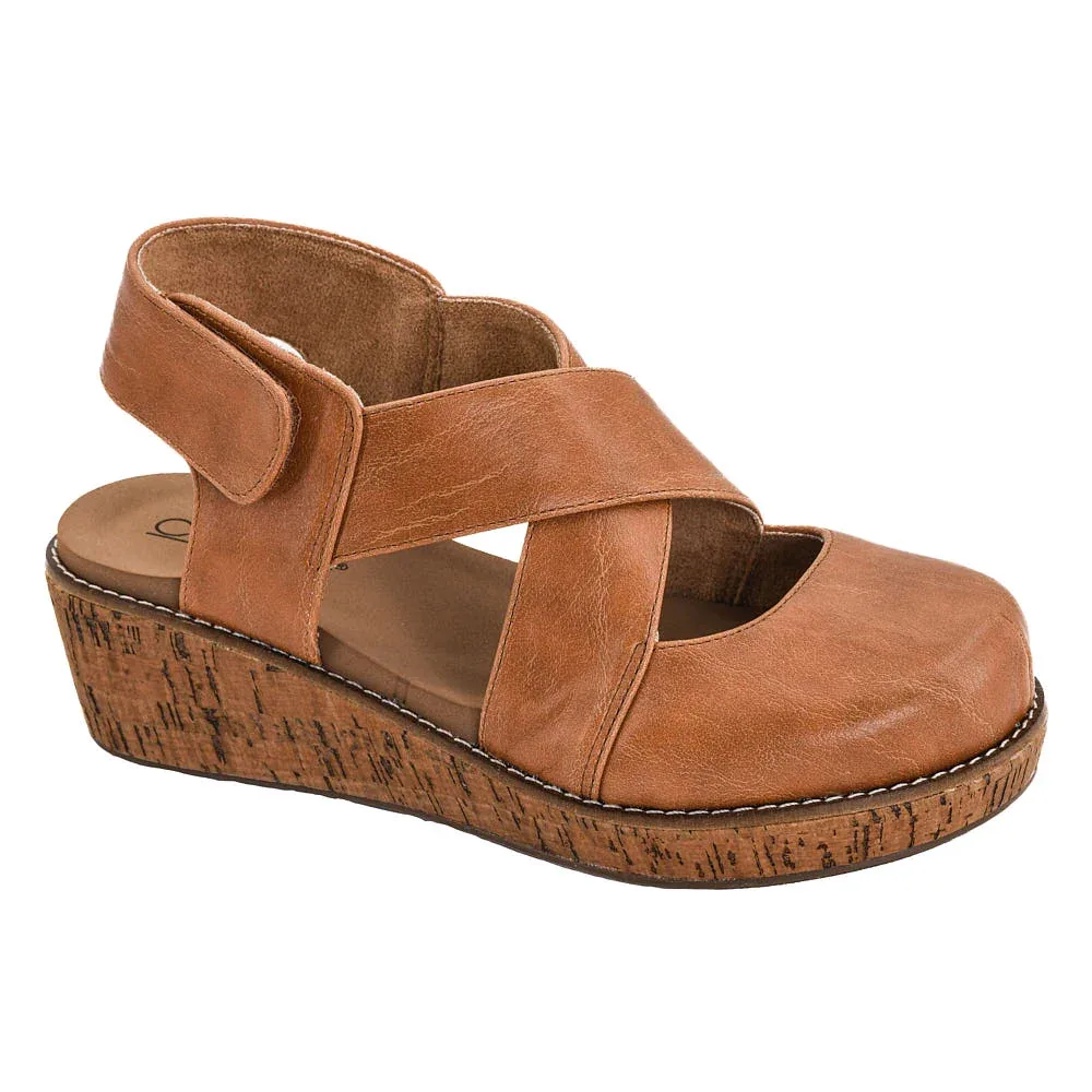 Corkys Footwear Women's Bring It In Cognac Wedge Sandal