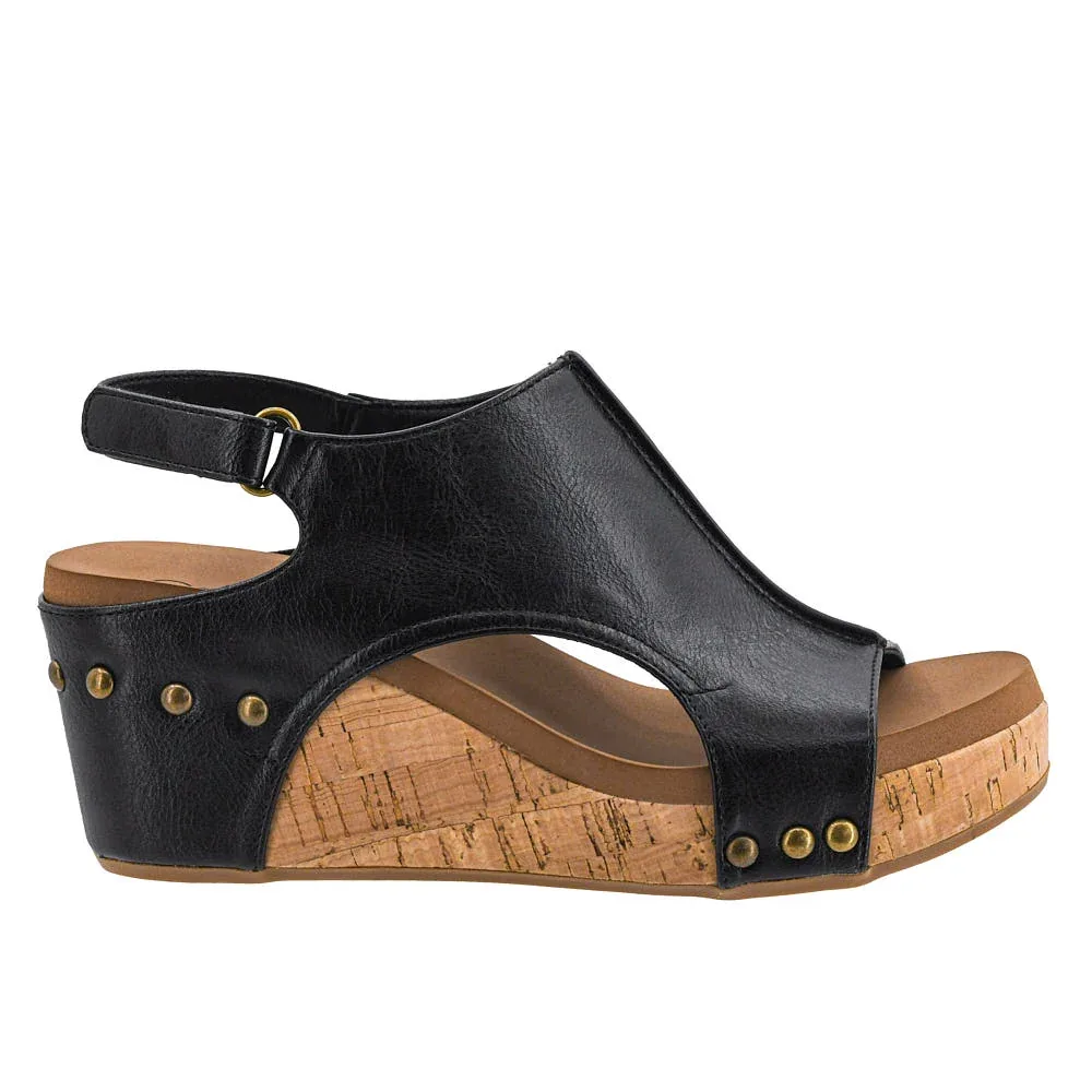 Corkys Footwear Women's Carley Black 3 Wedge Sandal - Image 2