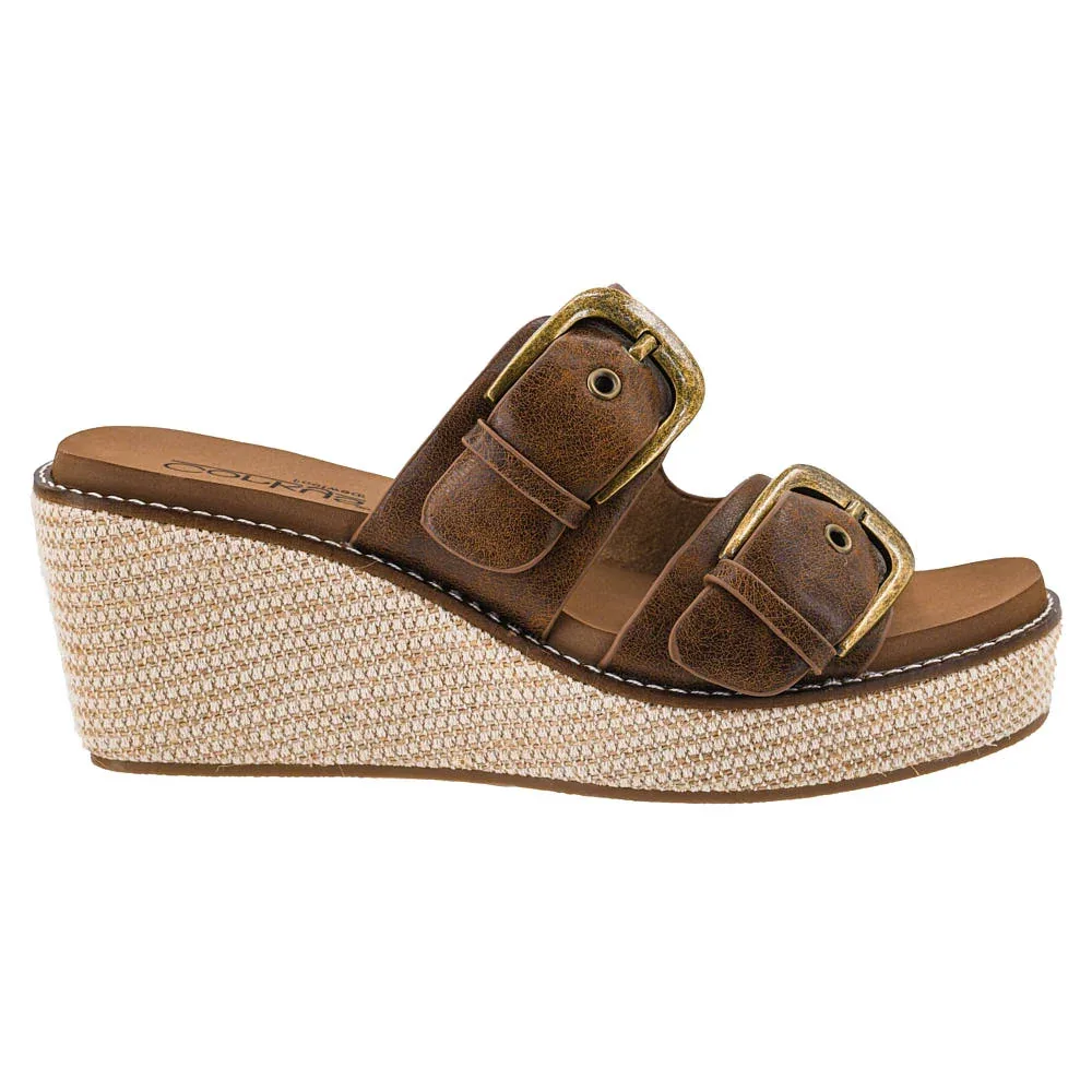 Corkys Footwear Women's Cognac Manifest Buckle Wedge Sandal - Image 2