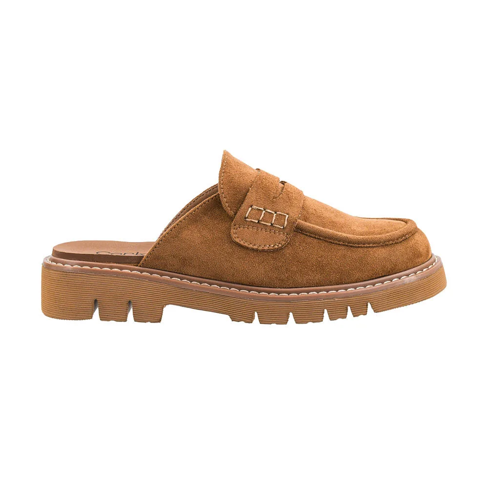 Corkys Footwear Women's Get Lucky Camel Faux Suede Mule - Image 2