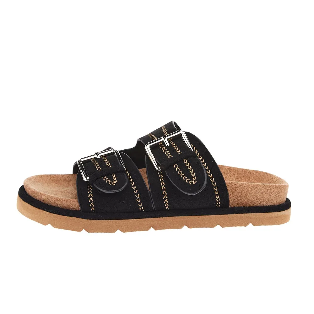 Corkys Footwear Women`s Smitten Black Faux Suede Sandal - Image 2