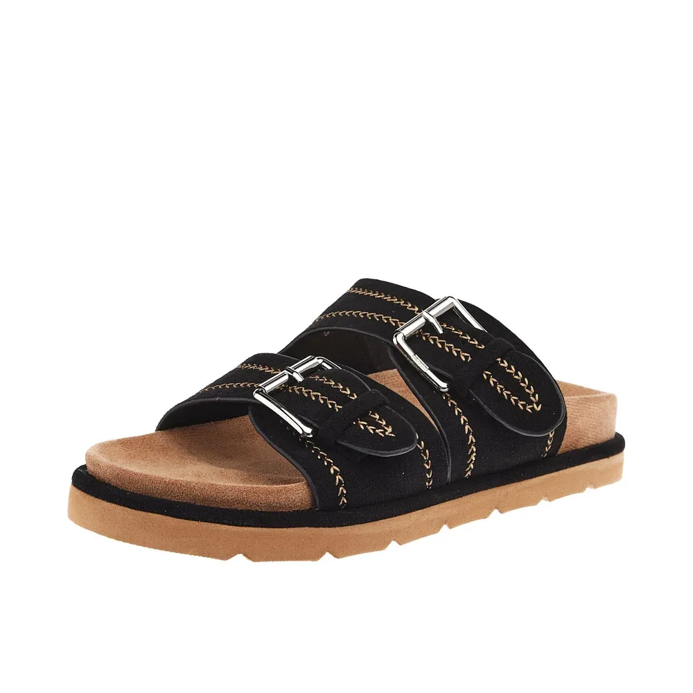 Corkys Footwear Women`s Smitten Black Faux Suede Sandal