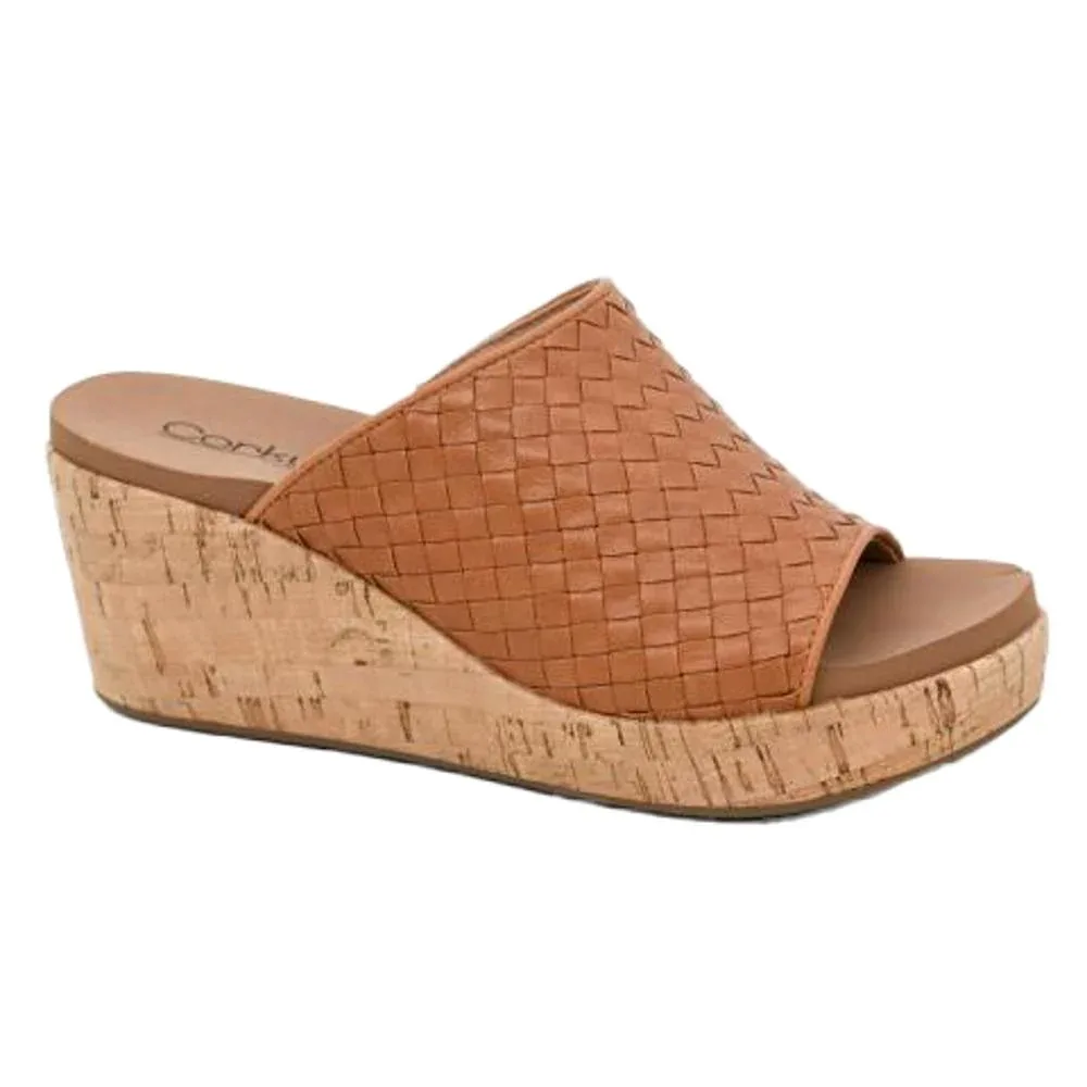 Corkys Footwear Womens Wine And Dine Washed Cognac Wedge Sandal