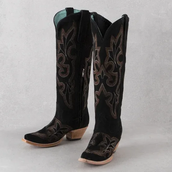 Corral Black Suede Tall Boots