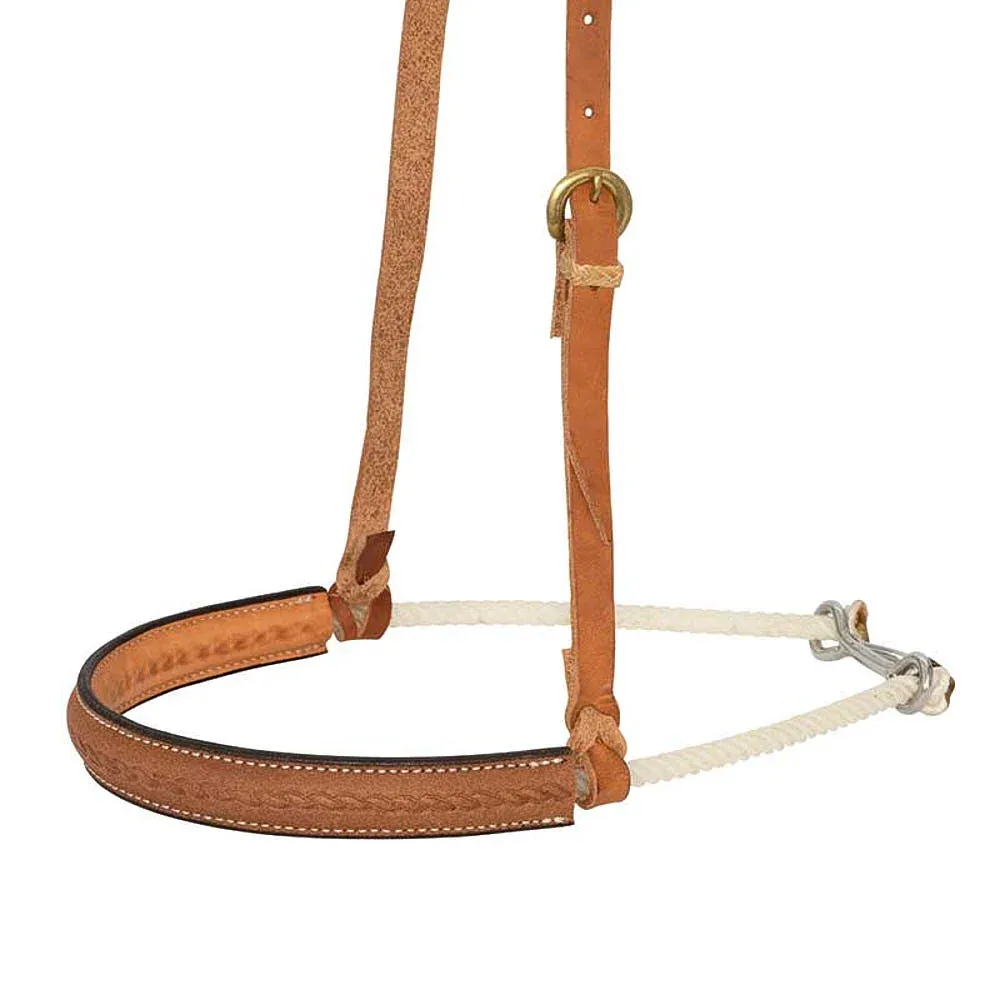 Cowboy Tack 1in Leather Covered Single Rope Noseband