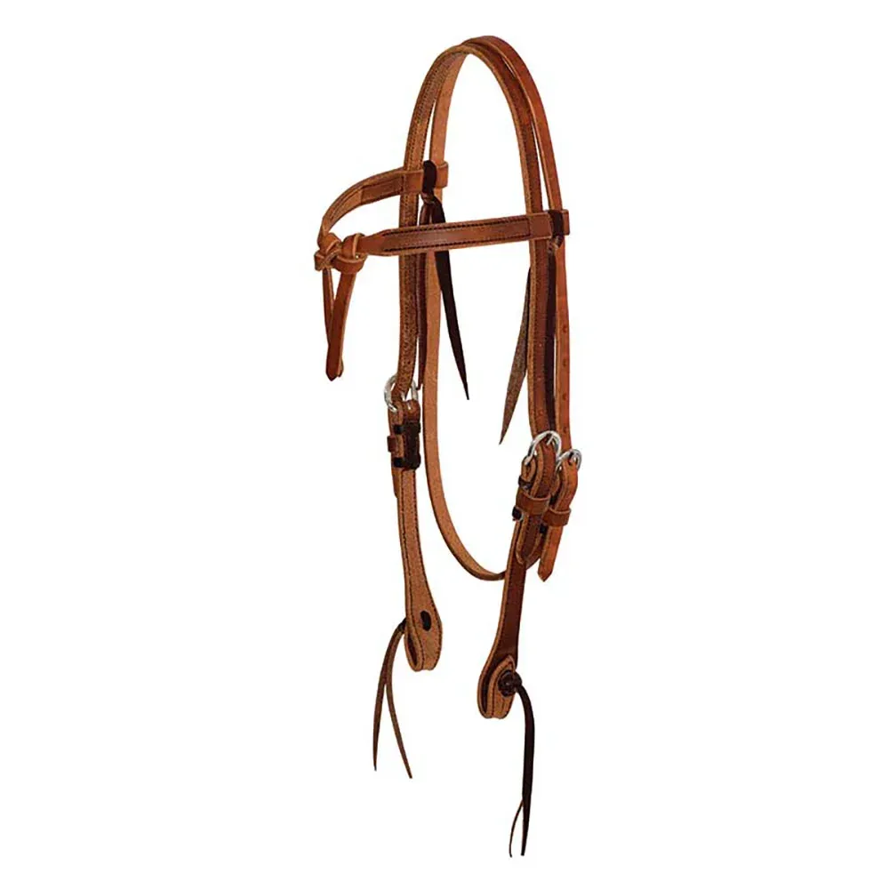 Cowboy Tack 5/8in Leather Tie Front Browband Headstall