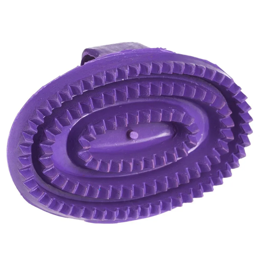 Cowboy Tack Junior Soft Rubber Curry Comb Purple - Image 2