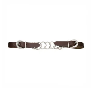 Cowboy Tack Stainless Steel Curb Chain with Leather Strap