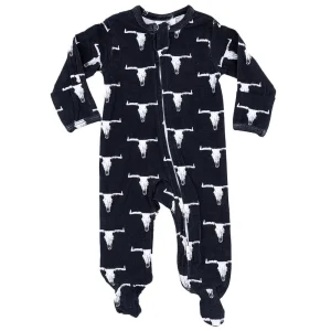 Cowkid Clothing Company Cow Skull Footed Jammies
