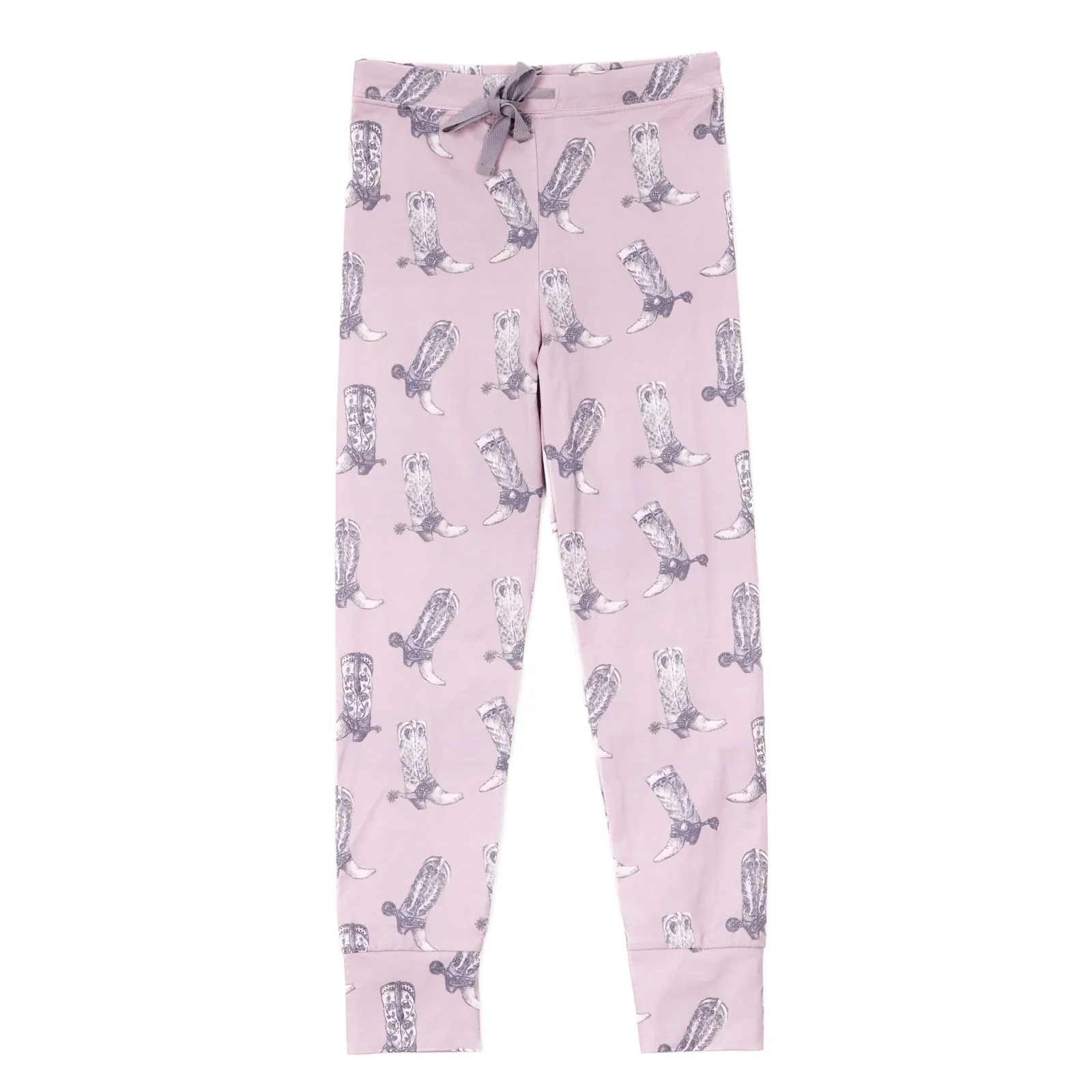 Cowkid Clothing Company Girls Dusty Rose Boots Pajama Set - Image 2