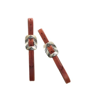 Cowperson Tack Breast Collar Tug Straps with Floral Bar Buckle