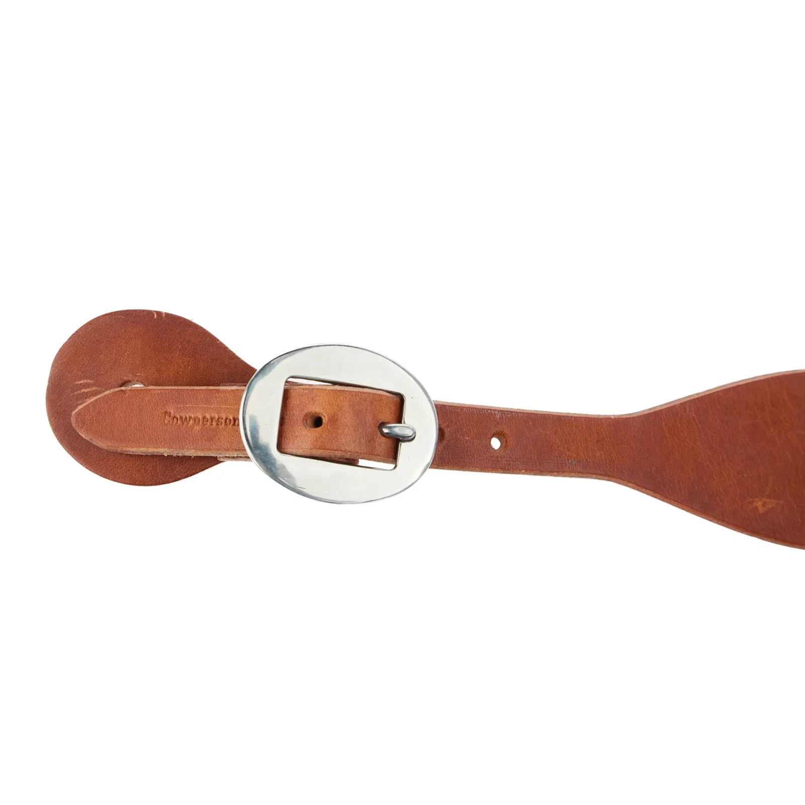 Cowperson Tack Ladies Straight Scalloped Natural Leather Spur Straps - Image 2