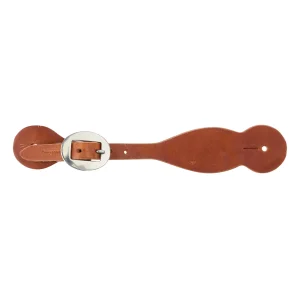 Cowperson Tack Ladies Straight Scalloped Natural Leather Spur Straps