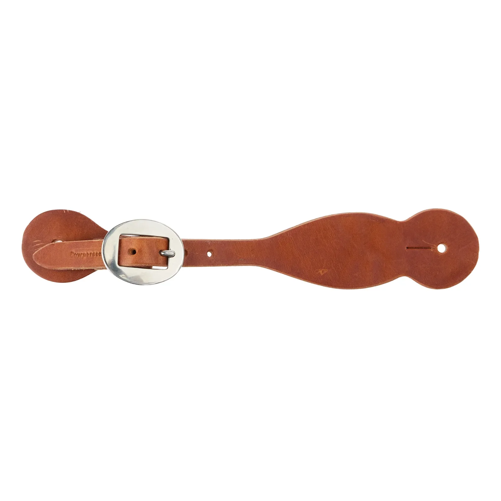 Cowperson Tack Ladies Straight Scalloped Natural Leather Spur Straps