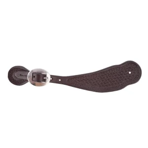Cowperson Tack Men's Dark Leather Basket Stamp Spur Straps