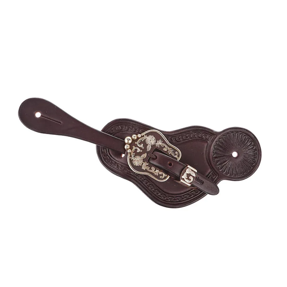 Cowperson Tack Men's Dark Leather Spur Straps with B122 Buckle