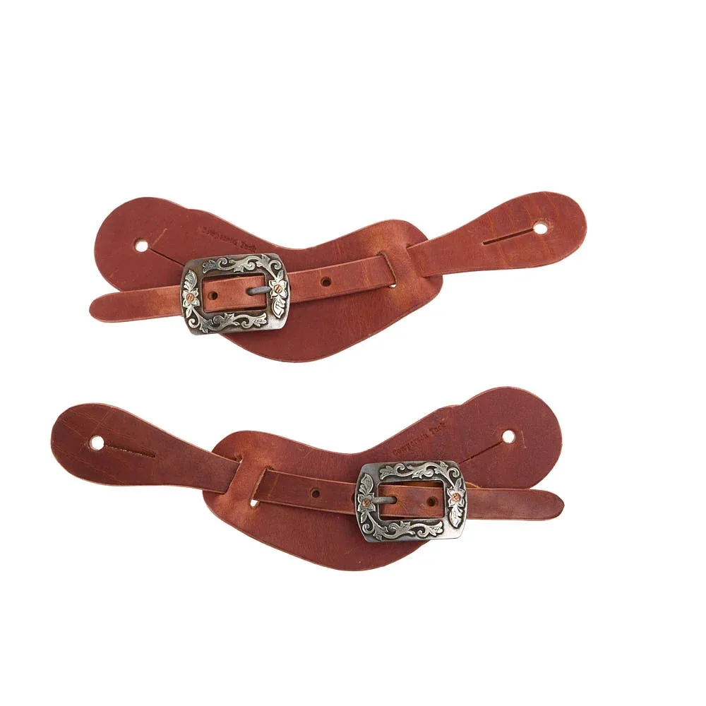 Cowperson Tack Men's Square Floral Buckle Spur Straps - Image 2