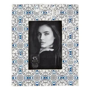 Creative Brands Grey And Blue Print 5x7 Frame