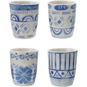 Creative Co-Op Assorted Blue/White Tile Pattern Cup