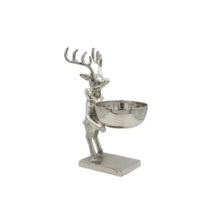 Creative Co-Op Cast Aluminum Deer with Bowl