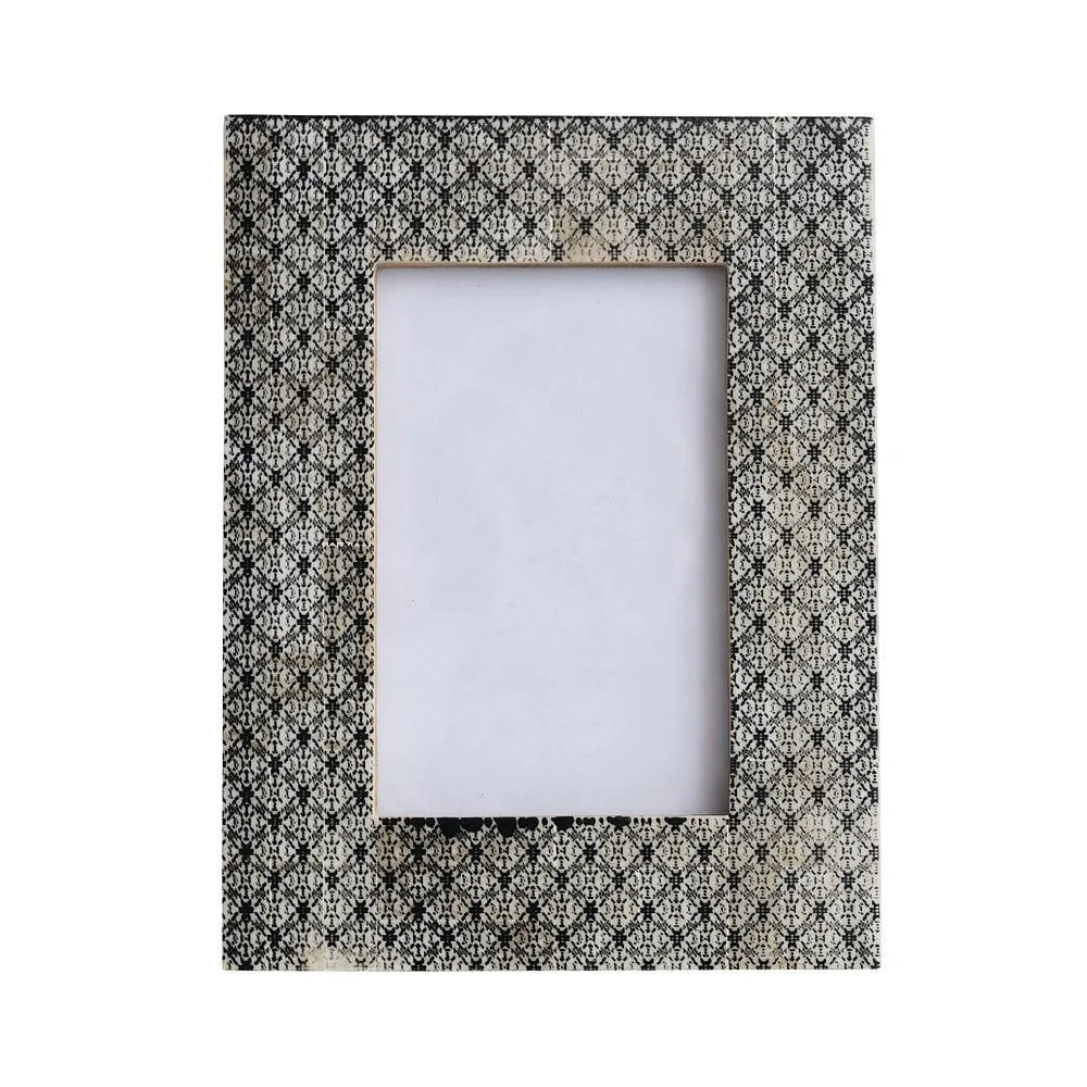 Creative Co-Op Charcoal Pattern Photo Frame