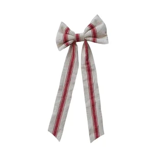 Creative Co-Op Clip On Red Stripe Bow