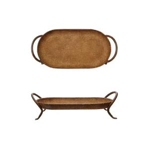 Creative Co-Op Decorative Metal Footed Tray