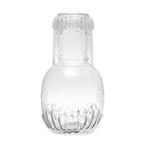Creative Co-Op Embossed Glass Carafe