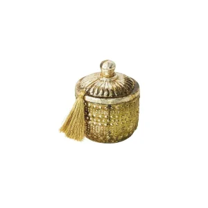 Creative Co-Op Embossed Glass Frosted Woods Jar Candle