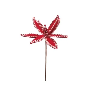 Creative Co-Op Fabric Poinsettia Pick