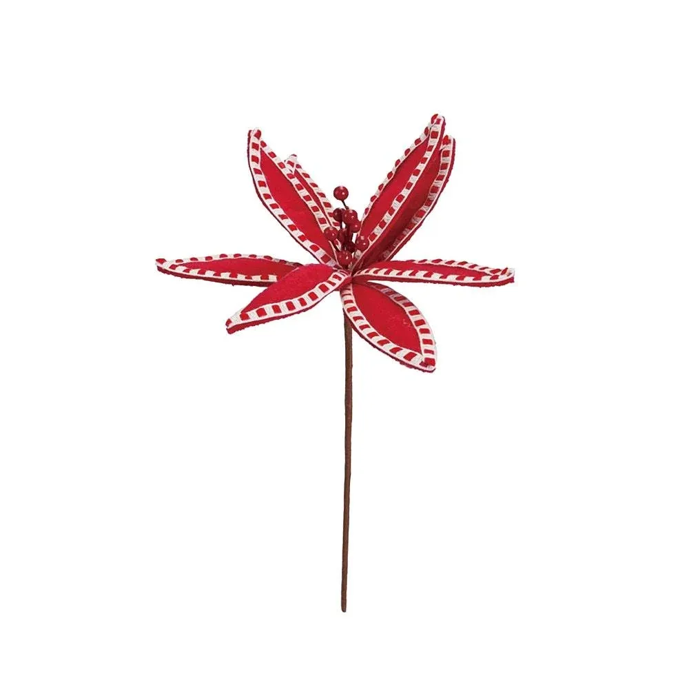 Creative Co-Op Fabric Poinsettia Pick