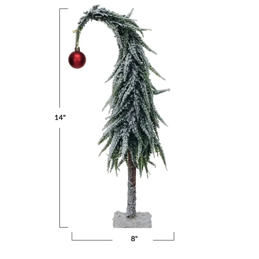Creative Co-Op Faux Evergreen Tree with Red Ball Ornament - Image 2