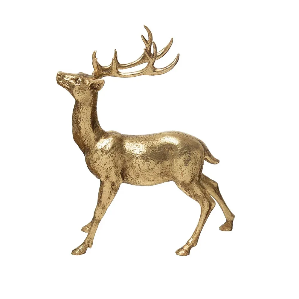 Creative Co-Op Gold Finish Resin Standing Deer - Image 2