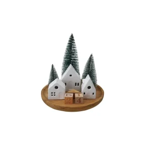 Creative Co-Op House & Bottle Brush with Led Light Set