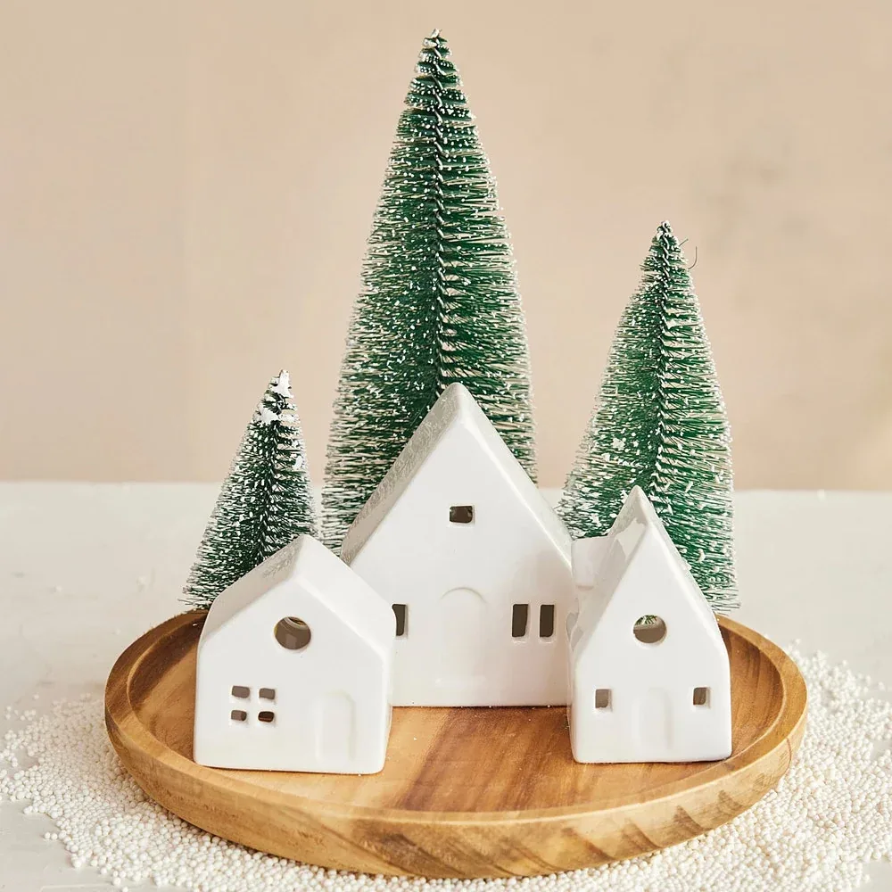 Creative Co-Op House & Bottle Brush with Led Light Set - Image 2