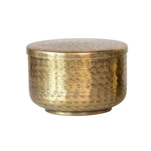 Creative Co-Op Large Hammered Aluminum Container w/Lid