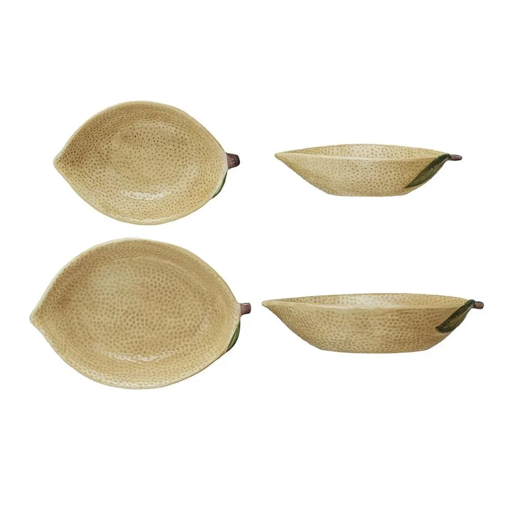Creative Co-Op Lemon Shaped Bowl Set of 2