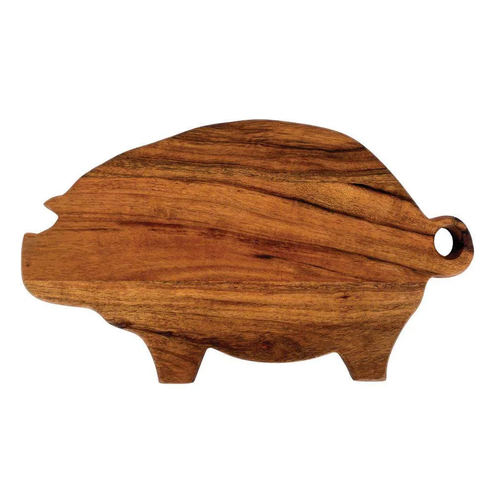 Creative Co-Op Mango Wood Pig Shaped Cheese Board