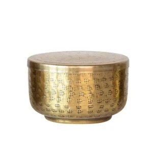 Creative Co-Op Medium Hammered Aluminum Container w/Lid