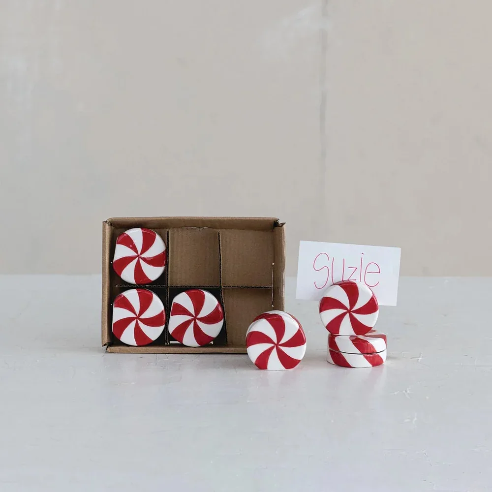 Creative Co-Op Peppermint Candy Card & Photo Holder - Image 2