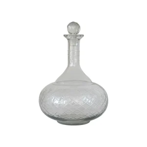 Creative Co-Op Recycled Etched Glass Decanter With Glass Stopper