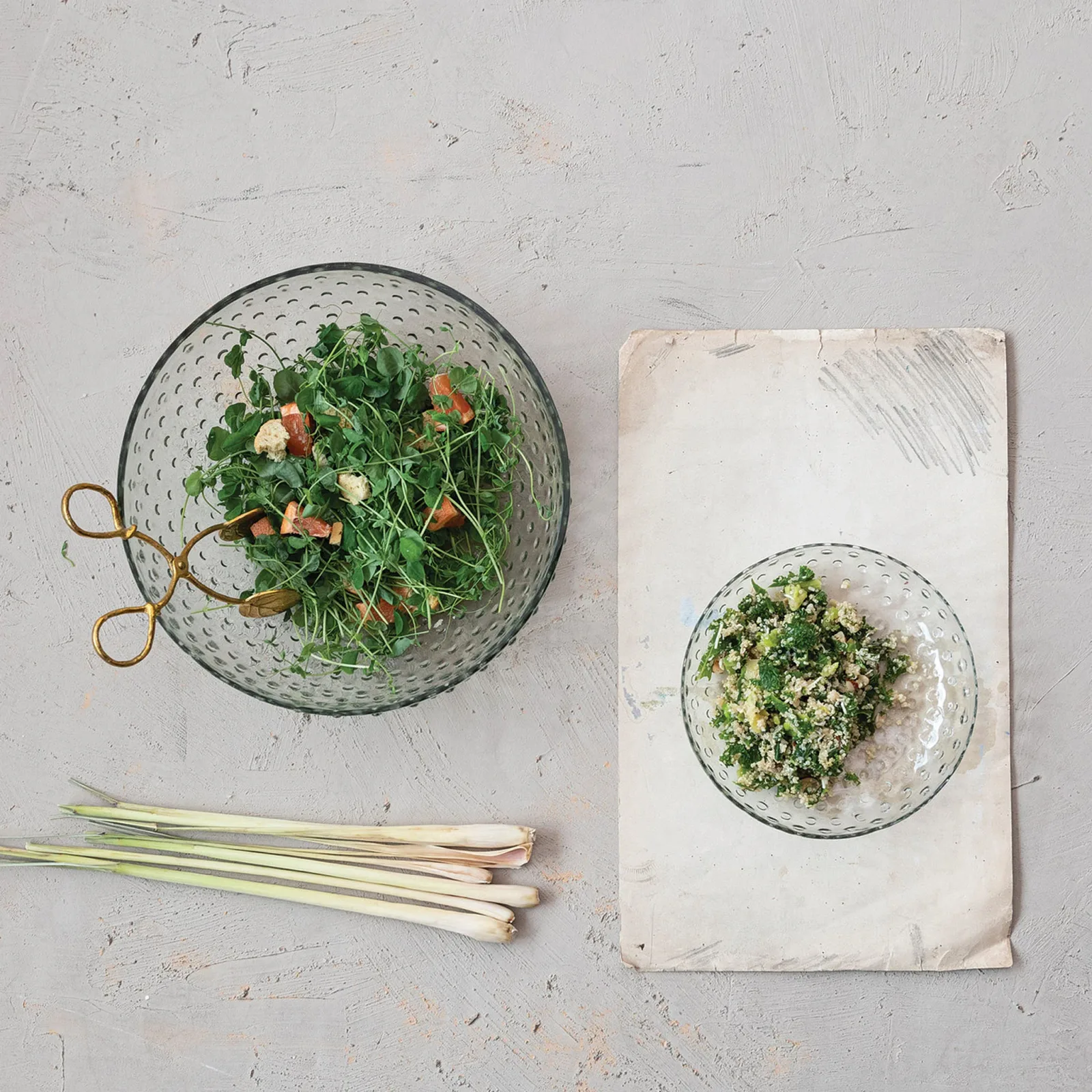 Creative Co-Op Recycled Glass Hobnail Low Bowl - Image 2