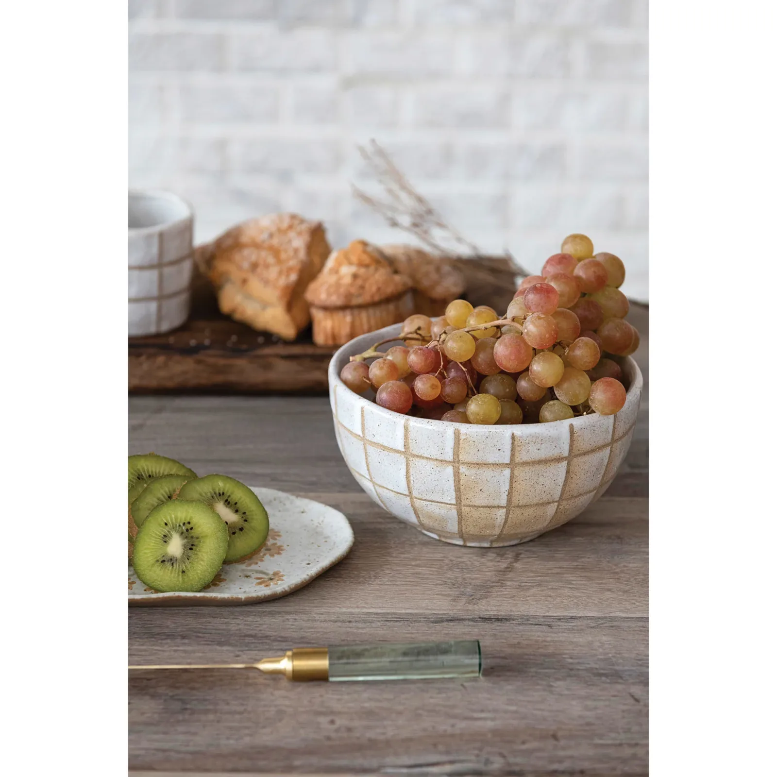 Creative Co-Op Round Stoneware Bowl with Reactive Glaze - Image 2