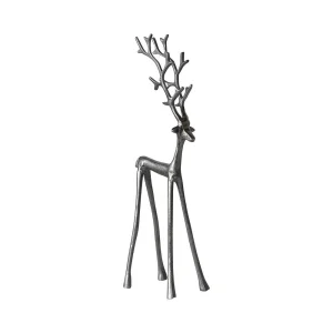 Creative Co-Op Slim Silver Cast Aluminum Reindeer