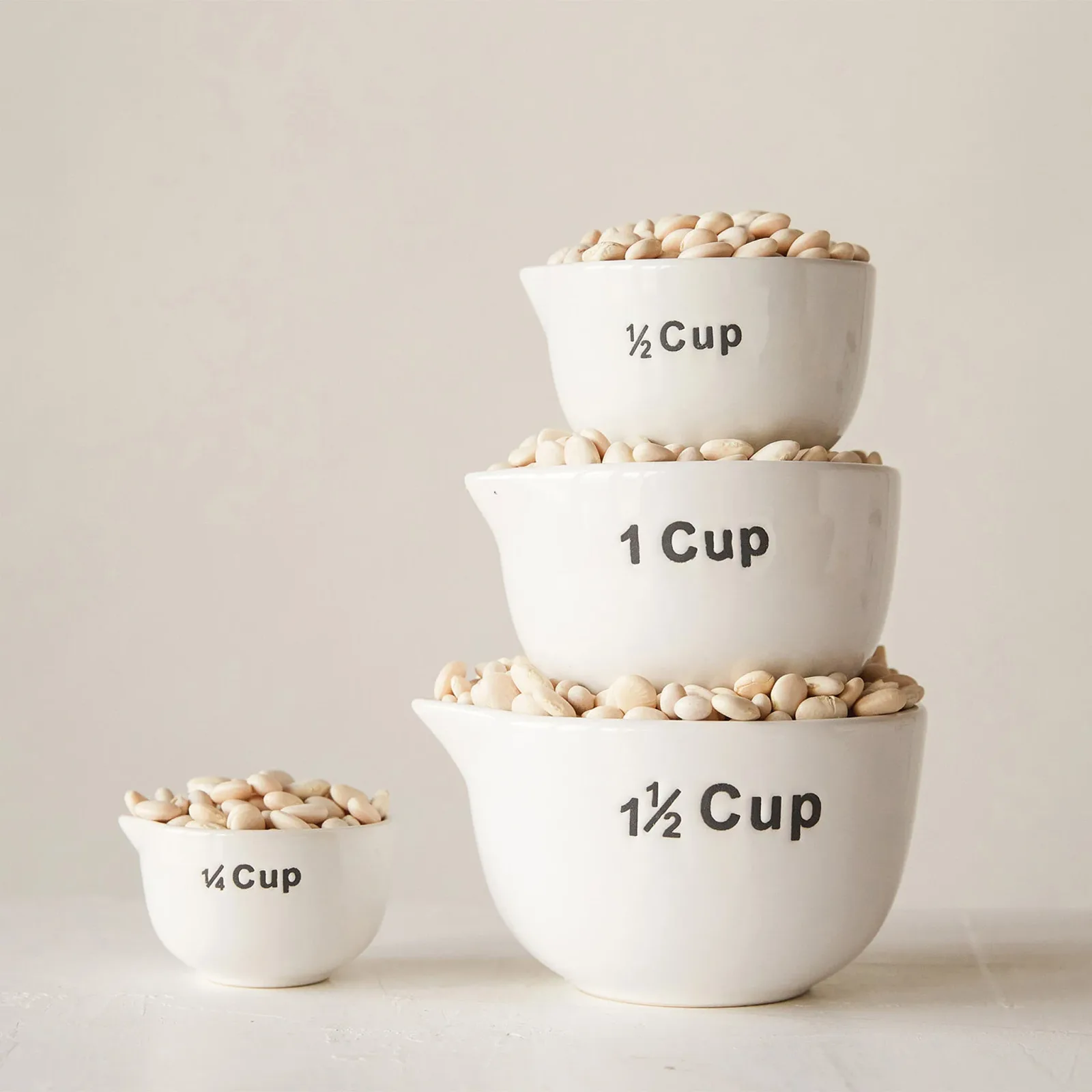 Creative Co-Op Stoneware Measuring Cup Set - Image 2