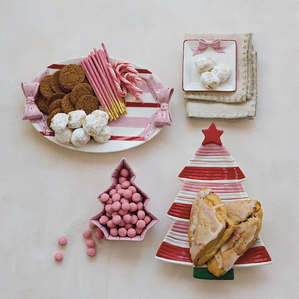 Creative Co-Op Striped Stoneware Platter - Image 2