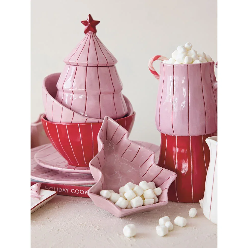 Creative Co-Op Striped Tree Shaped Canister - Image 2