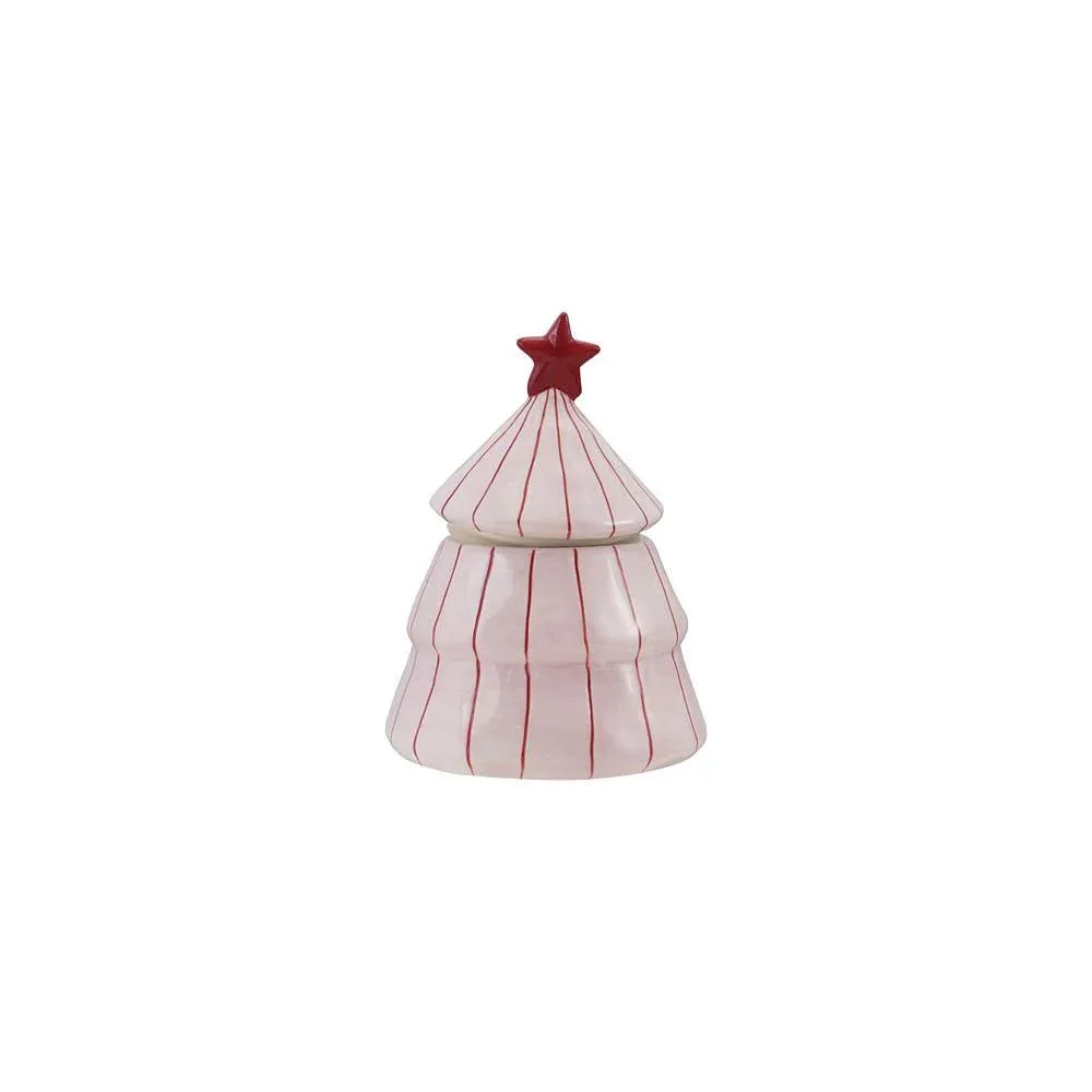 Creative Co-Op Striped Tree Shaped Canister